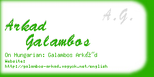 arkad galambos business card